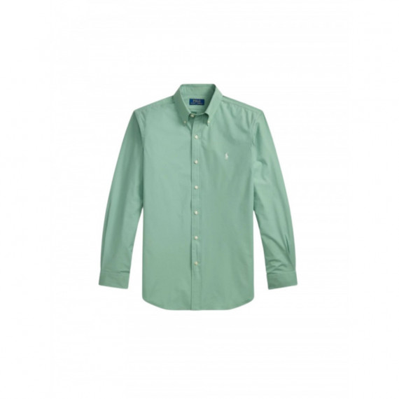 Polo RALPH LAUREN - Long Sleeve Custom Fit Cotton Shirt With Elastane - Faded Mint - 710929349504/FADED Mint