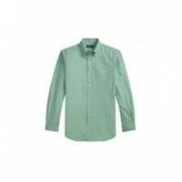 Polo RALPH LAUREN - Long Sleeve Custom Fit Cotton Shirt With Elastane - Faded Mint - 710929349504/FADED Mint