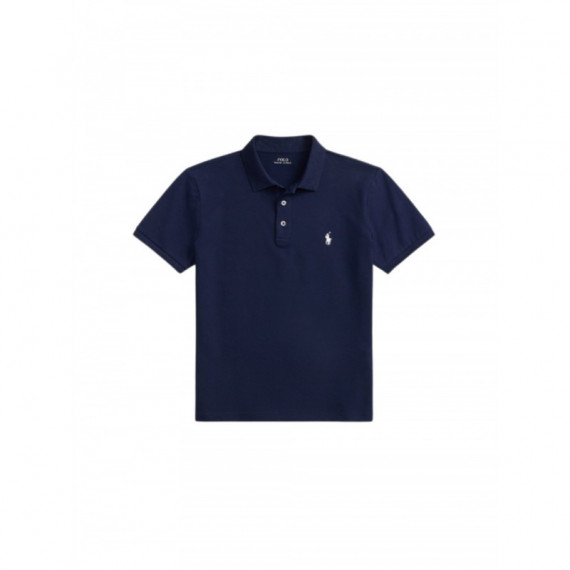 Polo RALPH LAUREN - Short Sleeve Custom Slim Fit Polo - Refined Navy C1730 Smoke - 710941439038/REFINED Navy C1730 Smoke
