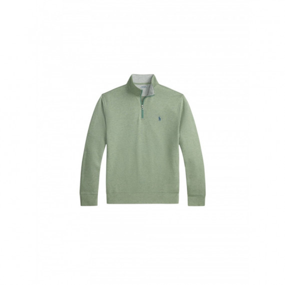 Polo RALPH LAUREN - Long Sleeve 1/2 Zip Knit - Greenery Heather C7952 - 710812963501/GREENERY Heather C7952
