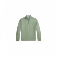 Polo RALPH LAUREN - Long Sleeve 1/2 Zip Knit - Greenery Heather C7952 - 710812963501/GREENERY Heather C7952