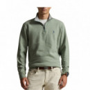 Polo RALPH LAUREN - Long Sleeve 1/2 Zip Knit - Greenery Heather C7952 - 710812963501/GREENERY Heather C7952