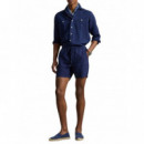 Polo RALPH LAUREN - Classic Fit Linnen Short - Newport Navy - 710B20471002/NEWPORT Navy