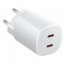 Cargador de Red Xiaomi GaN Universal de Pared 45W con 2xUSB-C Blanco (BHR087OEU)