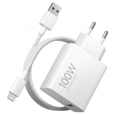 Cargador de Pared Xiaomi GaN Universal 100W con Cable USB-A Blanco (BHR095VEU)