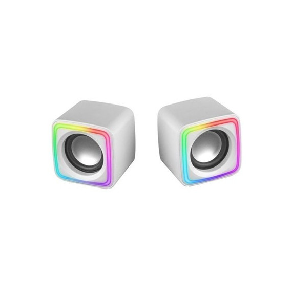 MARS GAMING ALTAVOCES PC 2.0 8W RGB BLANCO MSCUBE