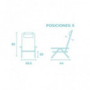 10242 SILLA PLEGABLE 5 POSICIONES ALUMINIO 65.5X44X82CM CON COJÍN Y ASA