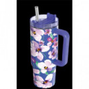 QUOKKA Termo Stream Flower Dusk 950Ml 8H Caliente/16h Frio/48H Hielo