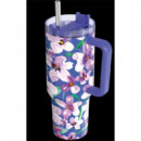 QUOKKA Termo Stream Flower Dusk 1200Ml 8H Caliente/16h Frio/48H Hielo