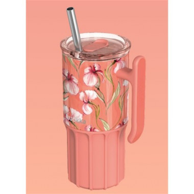 QUOKKA Termo UMI Floral Coral 720Ml 6H Caliente/12h Frio/36H Hielo
