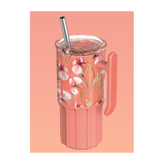 QUOKKA Termo UMI Floral Coral 720Ml 6H Caliente/12h Frio/36H Hielo