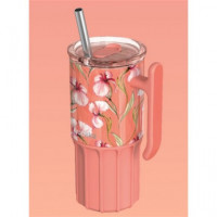 QUOKKA Termo UMI Floral Coral 720Ml 6H Caliente/12h Frio/36H Hielo