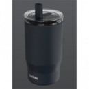 QUOKKA Termo Con Pajita Mist Negro 720Ml 10H Frio/24h Hielo