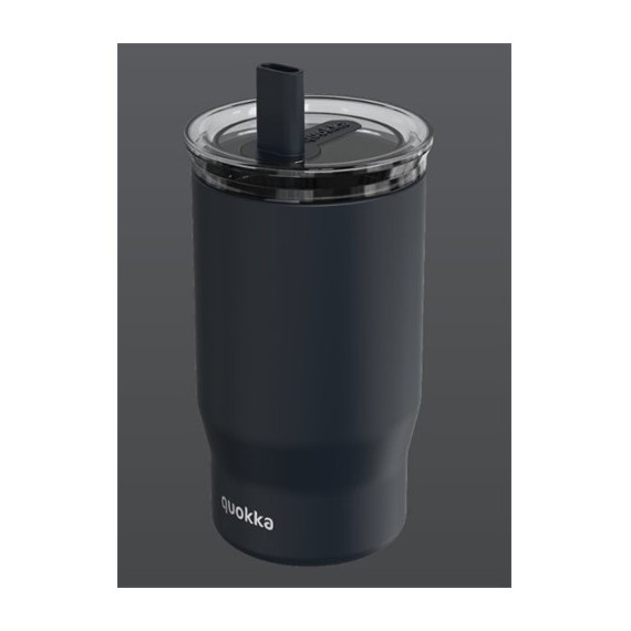 QUOKKA Termo Con Pajita Mist Negro 720Ml 10H Frio/24h Hielo