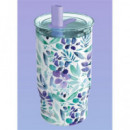 QUOKKA Termo Con Pajita Mist Violet Blooms 720Ml 10H Frio/24h Hielo