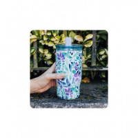 QUOKKA Termo Con Pajita Mist Violet Blooms 720Ml 10H Frio/24h Hielo