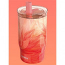 QUOKKA Termo Con Pajita Mist Peach Petals 720Ml 10H Frio/24h Hielo