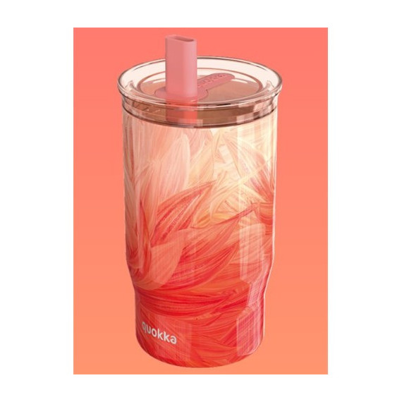 QUOKKA Termo Con Pajita Mist Peach Petals 720Ml 10H Frio/24h Hielo