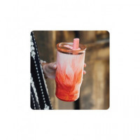 QUOKKA Termo Con Pajita Mist Peach Petals 720Ml 10H Frio/24h Hielo