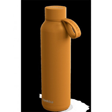 QUOKKA Botella Termo De Acero Con Colgador Mostaza 12H Caliente/18H Frio/48H Hielo