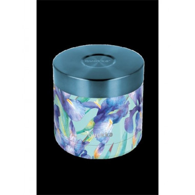 QUOKKA Termo Para Comida 600Ml Whim Blue Irises 6h Caliente/8h Frio