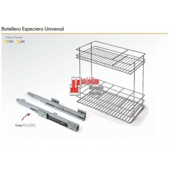 Botell-especiero Universal Cromo Con Freno - Módulo 20