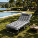 Hamaca Plegable Gris con Cojin DONNA GARDEN 190X73.5X30CM