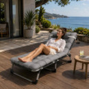 Hamaca Plegable Gris con Cojin DONNA GARDEN 190X73.5X30CM