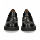 MOCASIN PLATAFORMA+ANTIFAZ PIEL NEGRO