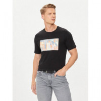 Ss Cn GUESS Mosaic Tee Jet Black A996