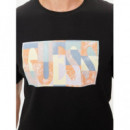 Ss Cn GUESS Mosaic Tee Jet Black A996