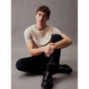 Stretch Slim Fit T-shirt Stony Beige  CALVIN KLEIN