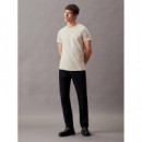 Stretch Slim Fit T-shirt Stony Beige  CALVIN KLEIN
