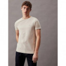 Stretch Slim Fit T-shirt Stony Beige  CALVIN KLEIN