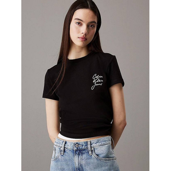 Script Institutional Baby Tee Ck Black  CALVIN KLEIN