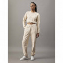 CK APPLIQUE CREWNECK BRAZILIAN SAND