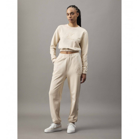 CK APPLIQUE CREWNECK BRAZILIAN SAND