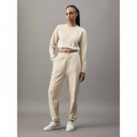 Ck Applique Crewneck Brazilian Sand  CALVIN KLEIN