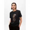 Camiseta Tigre Pedrería Negro  LOLA CASADEMUNT