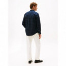 Flex Poplin Small Print Rf Shirt Desert  TOMMY HILFIGER