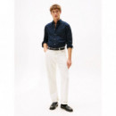 Flex Poplin Small Print Rf Shirt Desert  TOMMY HILFIGER