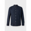 Flex Poplin Small Print Rf Shirt Desert  TOMMY HILFIGER