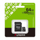 KINGSTON Tarjeta Memoria Micro Sdxc 64GB con Adaptador 100MB/S V10 A1
