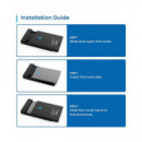 EWENT Caja Carcasa Protectora para Disco Duro 2.5" Sata USB 3.2 GEN1 EW7049 sin Tornillo