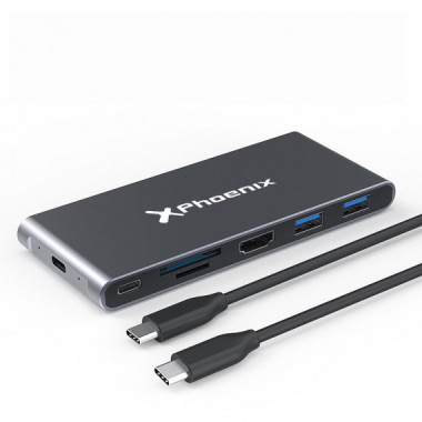 CAJA EXTERNA PHOENIX M.2 SSD SATA M2 USB-C + HUB 7