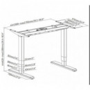 Mesa Eléctrica EQUIP Motor Dual 70x62x100cm Máx. 125Kg Blanca (EQ650804)