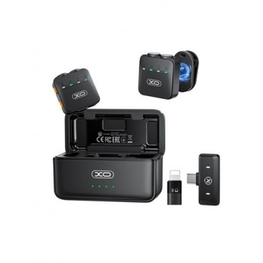 XO Pack 2 Microfonos de Solapa MC15 con Iman/ia con Receptor Tipo C+adaptador Lightning