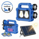 LINTERNA SOLAR RECARGABLE AIRMEC LED CON POWERBANK Y 2 LÁMPARAS EXTERNAS