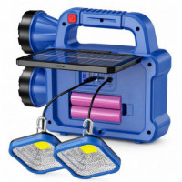 LINTERNA SOLAR RECARGABLE AIRMEC LED CON POWERBANK Y 2 LÁMPARAS EXTERNAS