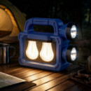 LINTERNA SOLAR RECARGABLE AIRMEC LED CON POWERBANK Y 2 LÁMPARAS EXTERNAS